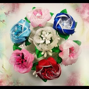 Hairpins with flowers MK Шпильки для волос с цветами
